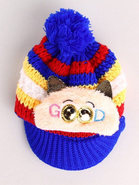 

Toonyport Kids Blue & Pink Wool Beanie