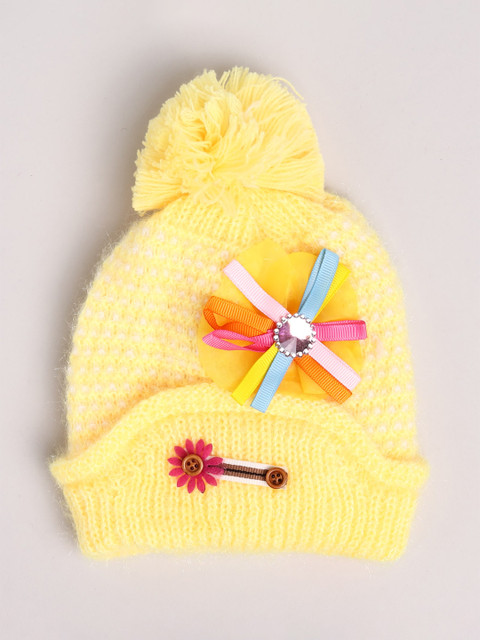 

Toonyport Girls Yellow & Fuchsia Woolen Beanie