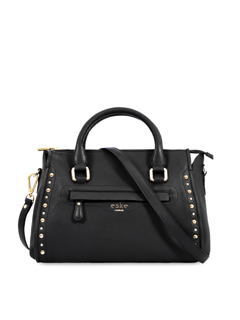 

Eske Black Leather Structured Handheld Bag