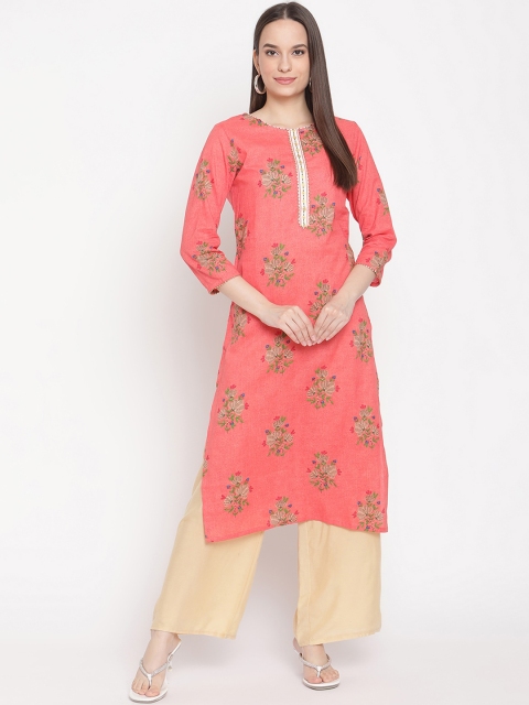 

Be Indi Women Red Floral Printed Floral Kurta