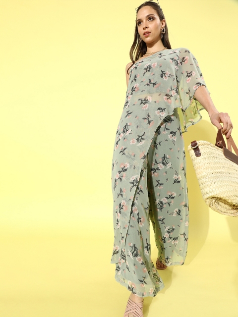 

Cation Woman Gorgeous Green Printed Top with Palazzos