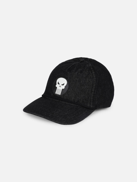 

Free Authority Men Black & Grey Punisher Printed Pure Cotton Baseball Cap