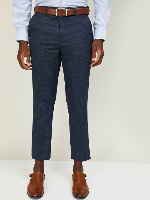 

CODE by Lifestyle Men Navy Blue Formal Trousers