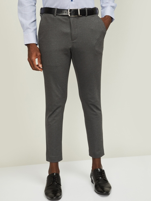 

CODE by Lifestyle Men Charcoal Grey Cotton Trousers