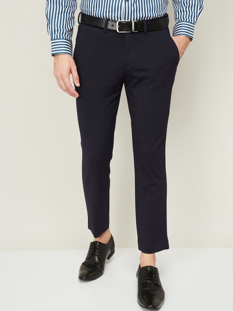 

CODE by Lifestyle Men Navy Blue Formal Trousers