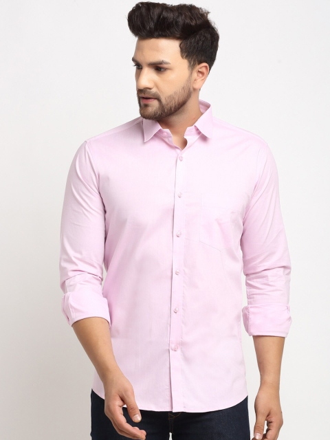 

La Mode Men Pink Slim Fit Opaque Cotton Party Shirt