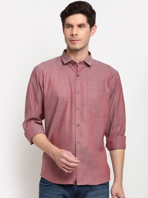 

La Mode Men Maroon Slim Fit Opaque Pure Cotton Casual Shirt