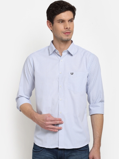 

La Mode Men Blue Slim Fit Micro Checks Opaque Casual Shirt