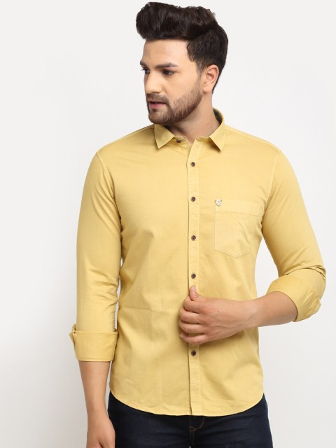 

La Mode Men Yellow Slim Fit Opaque Casual Shirt