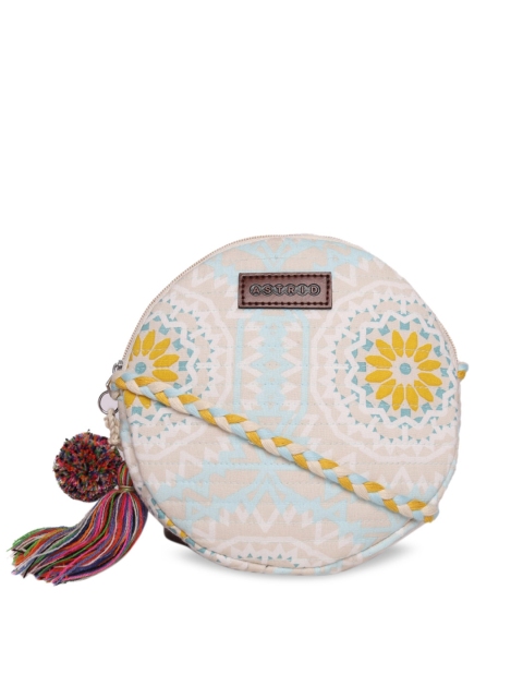 

ASTRID Woman White Quilted Round Sling Bag
