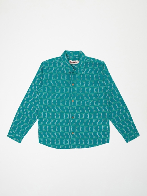 

Fabindia Boys Blue Opaque Printed Casual Shirt