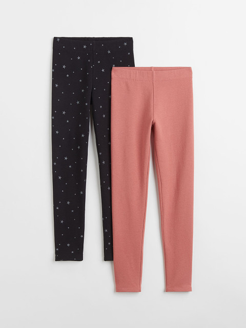 

H&M Girls Pink & Black 2-Pack Leggings