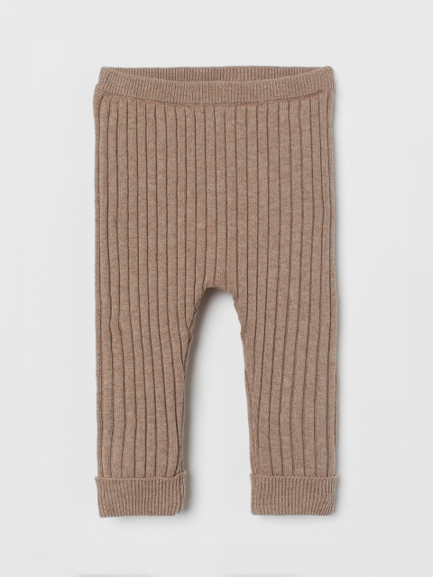 

H&M Girls Beige Ribbed Leggings