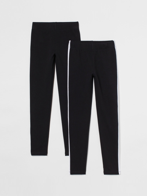 

H&M Girls Black 2-Pack Leggings