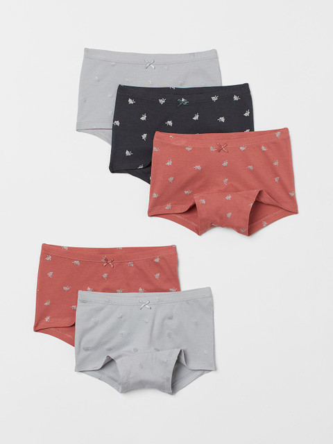 

H&M Girls 5-pack Boxer Briefs, Black