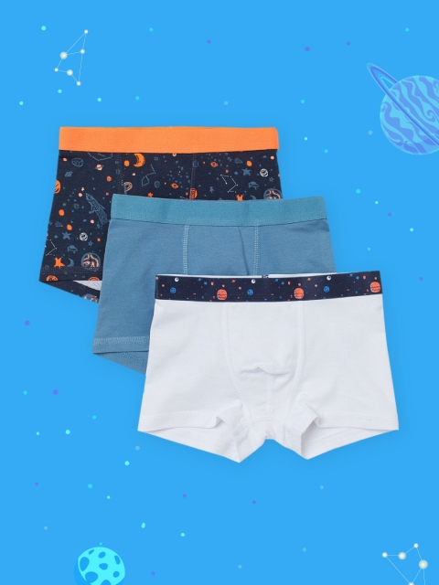 

H&M Boys White & Blue Cotton 3-Pack Boxer Shorts-0785948070