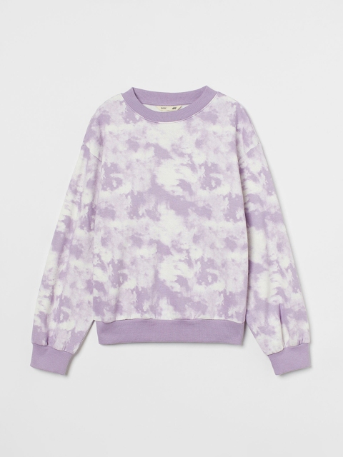 

H&M Girls Purple Printed Sweatshirt