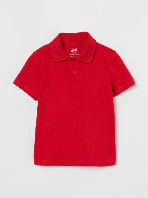 

H&M Boys Red Solid Cotton Polo Shirt