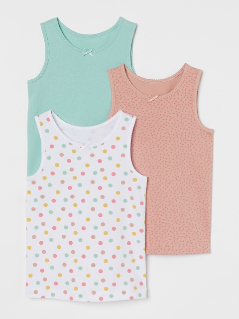 

H&M Girls Multicoloured 3-Pack Vest Tops, Multi
