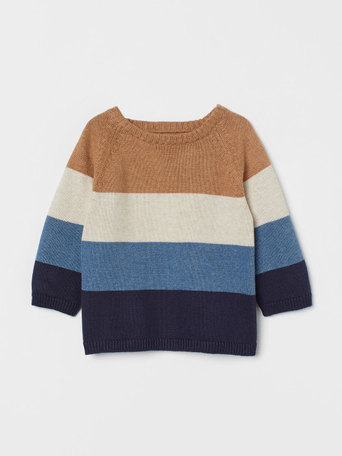 

H&M Boys Striped Knitted Jumper, Blue