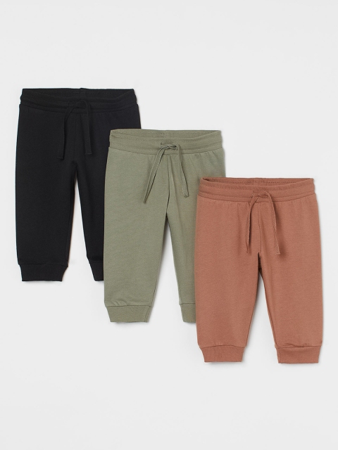 

H&M Girls Black Cotton 3-Pack Sweatpants