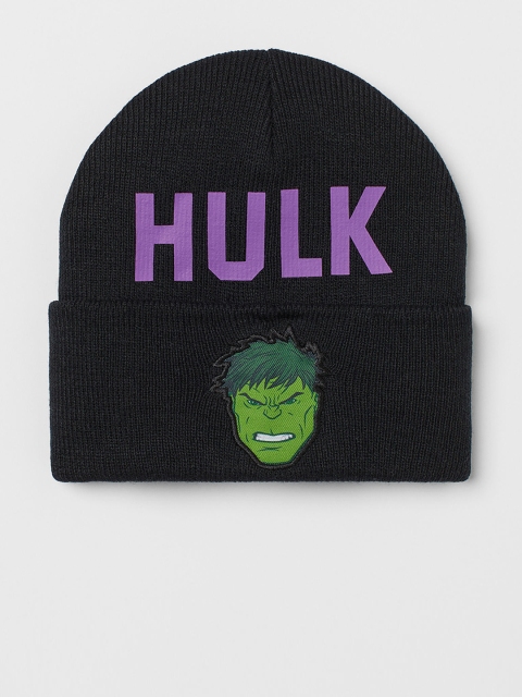 

H&M Boys Black Hulk Printed Motif-Detail Hat