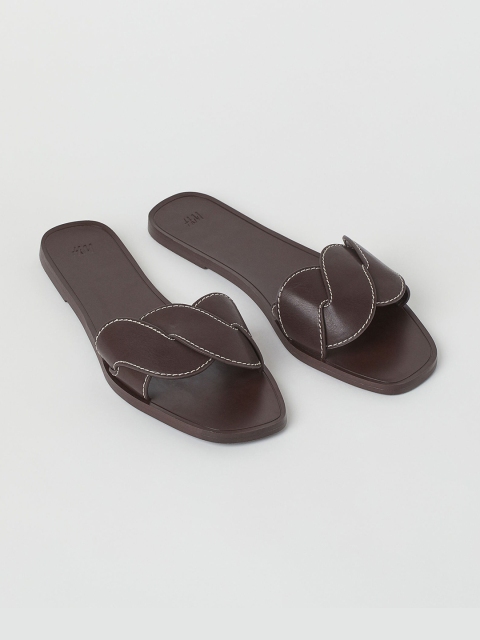 

H&M Women Brown Twisted Design Slides