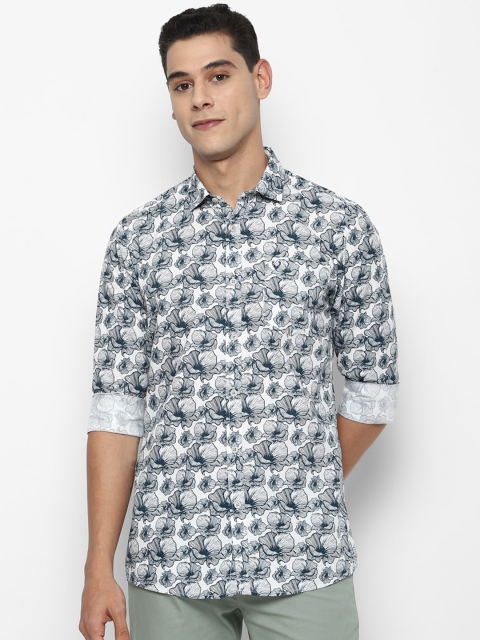

Allen Solly Sport Men Navy Blue Floral Opaque Printed Cotton Casual Shirt