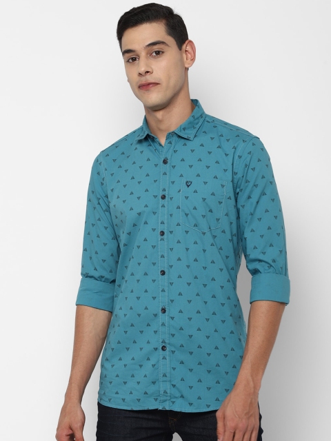 

Allen Solly Sport Men Blue Opaque Printed Casual Cotton Shirt