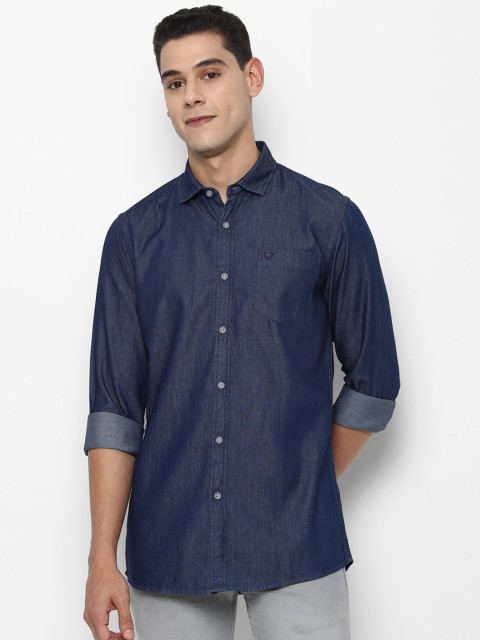 

Allen Solly Sport Men Navy Blue Pure Cotton Solid Casual Shirt