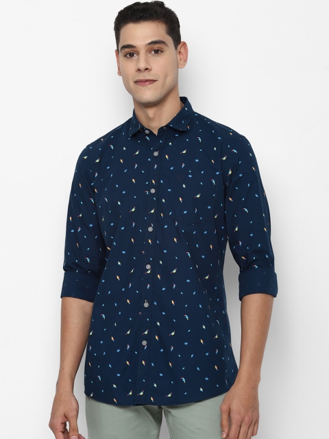 

Allen Solly Sport Men Pure Cotton Navy Blue Printed Casual Shirt