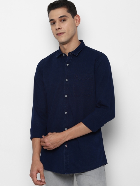 

Allen Solly Sport Men Navy Blue Opaque Cotton Casual Shirt