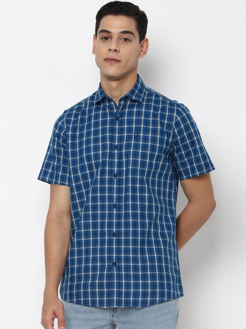 

Allen Solly Sport Men Blue Opaque Checked Casual Shirt