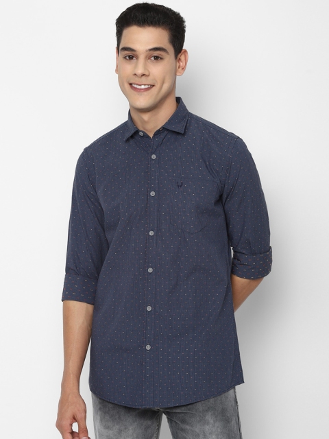 

Allen Solly Sport Men Navy Blue Pure Cotton Micro Ditsy Printed Casual Shirt