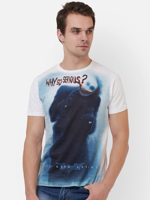 

Free Authority Men White Printed Raw Edge T-shirt