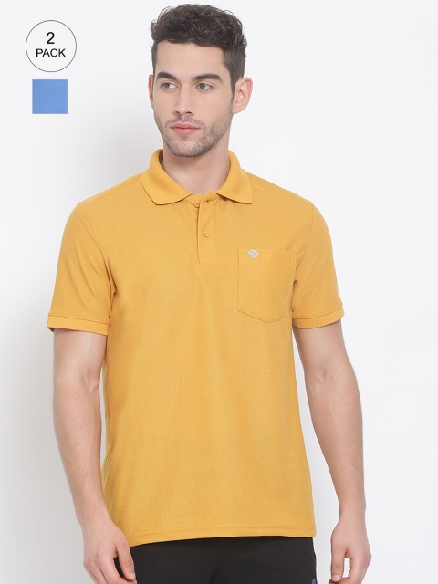 

LUX NITRO Men Mustard Yellow 2 Polo Collar Pockets T-shirt