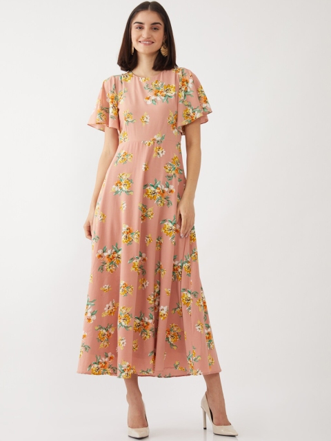 

Zink London Peach-Coloured Floral Maxi Dress