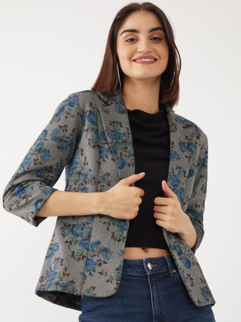 

Zink London Women Grey Floral Tailored Jacket