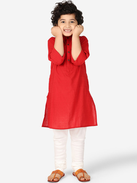 

Fabindia Boys Red Thread Work Kurta