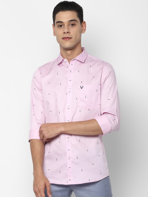

Allen Solly Men Pink Slim Fit Opaque Printed Casual Shirt