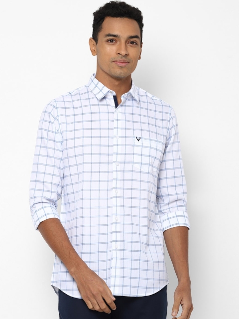 

Allen Solly Men White Slim Fit Grid Tattersall Checked Casual Shirt