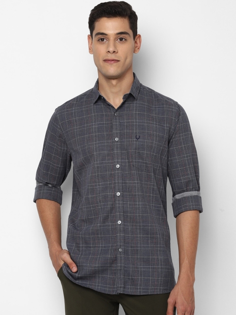 

Allen Solly Men Grey Slim Fit Opaque Checked Casual Shirt