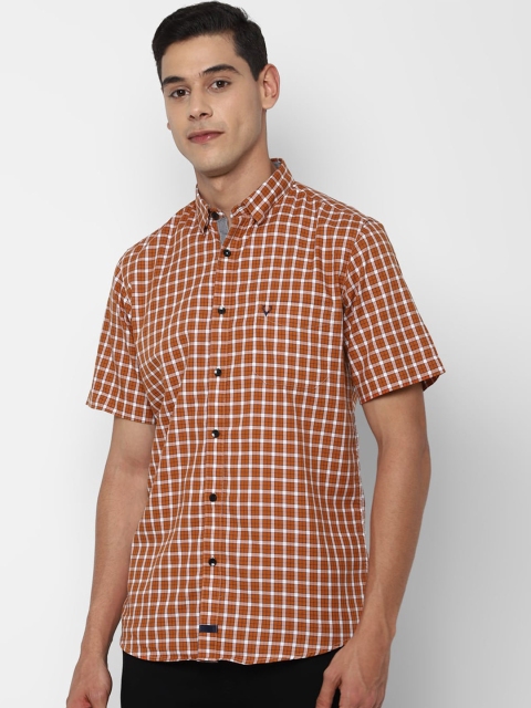 

Allen Solly Men Orange Slim Fit Gingham Checks Opaque Checked Casual Shirt