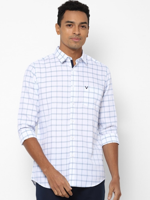

Allen Solly Men White Slim Fit Grid Tattersall Checked Casual Shirt