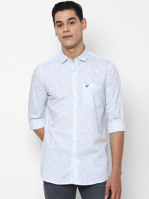 

Allen Solly Men Blue Slim Fit Floral Opaque Printed Casual Shirt