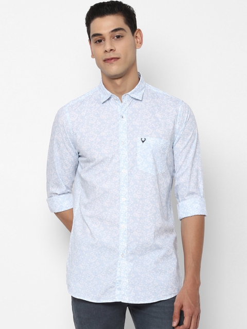 

Allen Solly Men Blue & White Slim Fit Opaque Printed Pure Cotton Casual Shirt