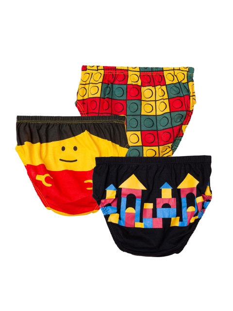 

You Got Plan B Boys Pack Of 3 Printed Pure Cotton Basic Briefs UB-Blocks: 8-10, Black