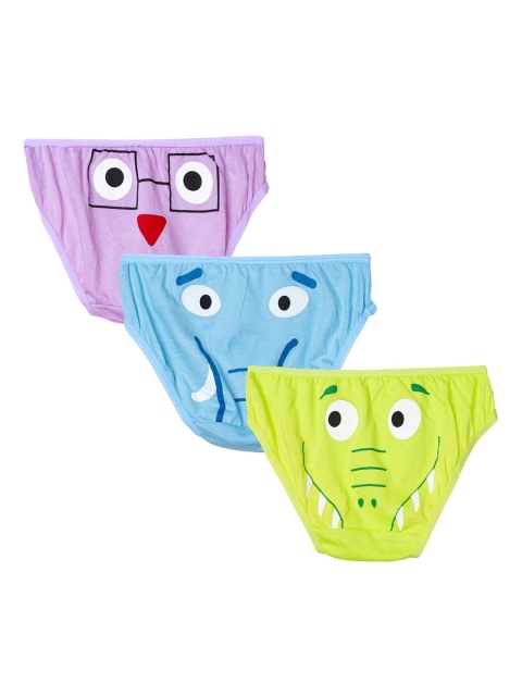 

You Got Plan B Girls Pack Of 3 Pure Cotton Basic Briefs, Purple