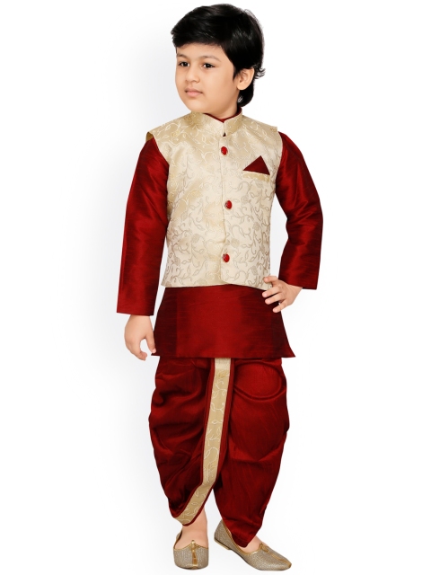 

Ridokidz Boys Beige Regular Kurta with Dhoti Pants
