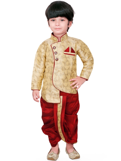 

Ridokidz Boys Brown Ethnic Motifs Regular Kurta with Dhoti Pants